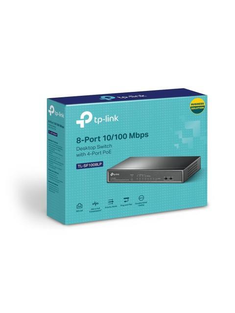 SWITCH TP-LINK FAST ETHERNET TL-SF1008LP 8 PUERTOS 10-100MBPS (4X POE) 1.6 GBIT-S 2000 ENTRADAS - NO ADMINISTRABLE