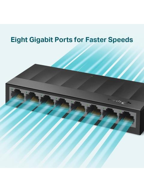 SWITCH TP-LINK GIGABIT ETHERNET LS1008G 8 PUERTOS 10-100-1000MBPS 16 GBIT-S 4000 ENTRADAS - NO ADMINISTRABLE - Imagen 3