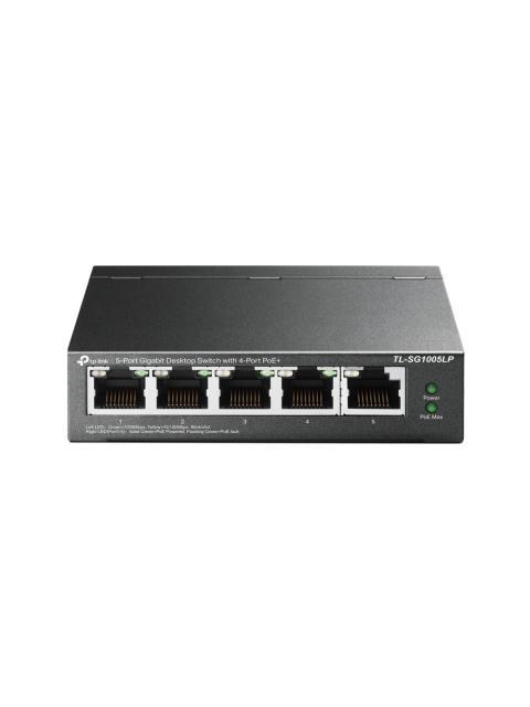 SWITCH TP-LINK GIGABIT ETHERNET TL-SG1005LP 5 PUERTOS 10-100-1000 (4X POE+) 10GBIT-S 2000 ENTRADAS - NO ADMINISTRABLE