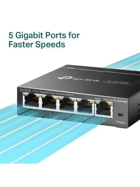 SWITCH TP-LINK GIGABIT ETHERNET TL-SG105E 5 PUERTOS 10-100-1000 MBPS 2000 ENTRADAS - NO ADMINISTRABLE - Imagen 4