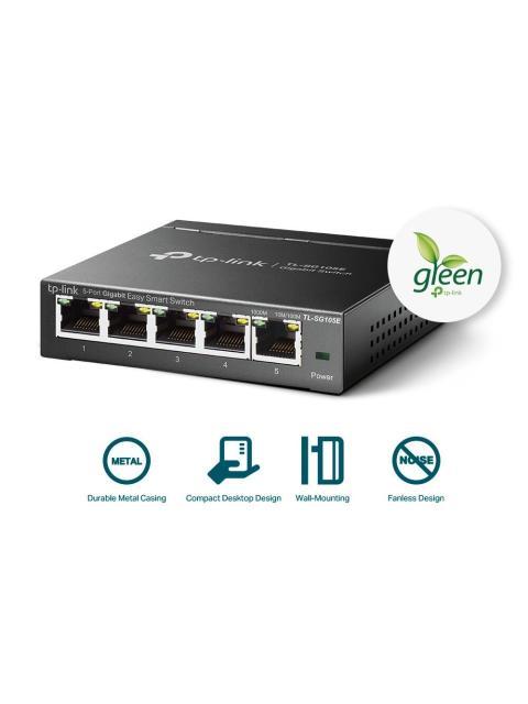 SWITCH TP-LINK GIGABIT ETHERNET TL-SG105E 5 PUERTOS 10-100-1000 MBPS 2000 ENTRADAS - NO ADMINISTRABLE - Imagen 5