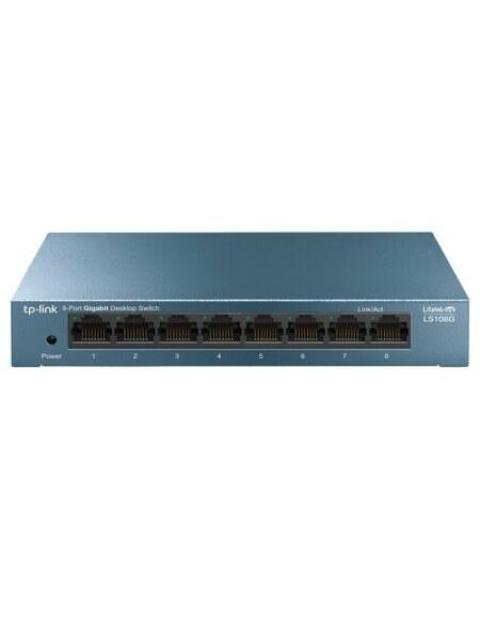 SWITCH TP-LINK GIGABIT ETHERNET LS108G 8 PUERTOS 10-100-1000MBPS 11.9 MPPS 4000 ENTRADAS - NO ADMINISTRABLE