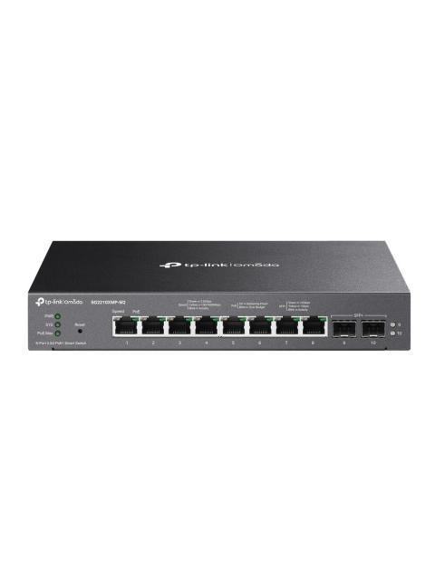 SWITCH TP-LINK SG2210XMP-M2 8 PUERTOS 2.5G ETHERNET 100-1000-2500 8 X POE+ 160W 2 PUERTOS SFP+ 80 GBIT-S 16000 ENTRADAS ADMINISTRADO