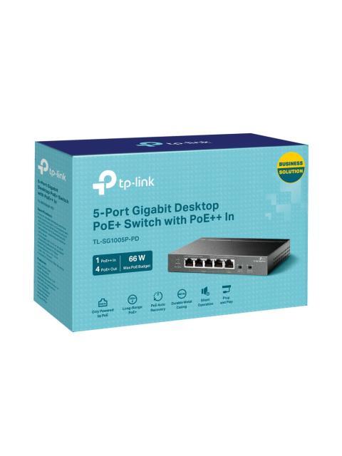 SWITCH TP-LINK TL-SG1005P-PD 5 PUERTOS GIGABIT ETHERNET 10-100-1000 5 X POE 66W 10 GBIT-S 2000 ENTRADAS NO ADMINISTRADO - Imagen 6