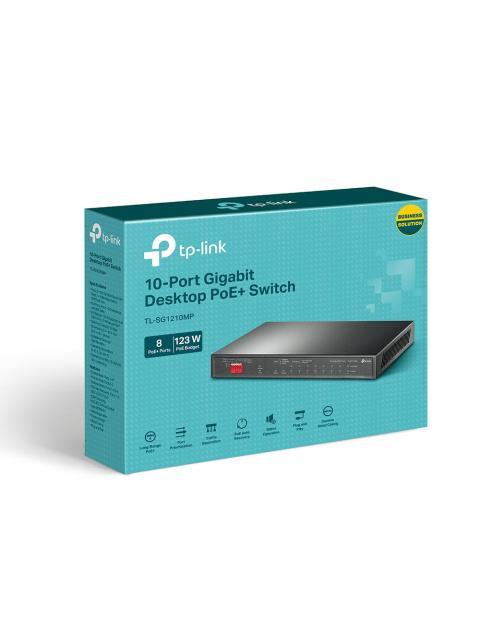 SWITCH TP-LINK TL-SG1210MP 9 PUERTOS GIGABIT ETHERNET 10-100-1000 8 X POE+ 123W 20 GBIT-S 4000 ENTRADAS NO ADMINISTRADO - Imagen 4