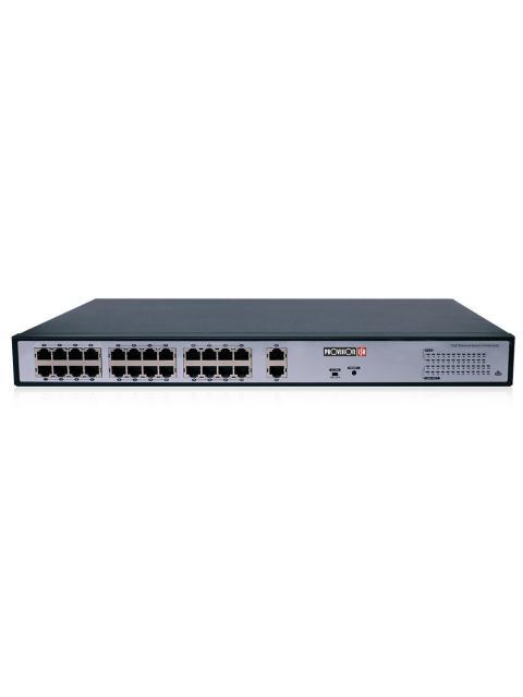 SWITCHPOE 24 PUERTOS 2 PUERTOS UPLINK GIGACOBRE-FIBRA 300W TOTAL HASTA 250MTS FUENTE PODER INTERNA. - Imagen 2
