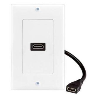 TAPA FACEPLATE DE 1 PANEL CON JACK HDMI C-CABLE HEMBRA (PIGTAIL) UNIVERSAL STANDARD BLANCO BROBOTIX 073307