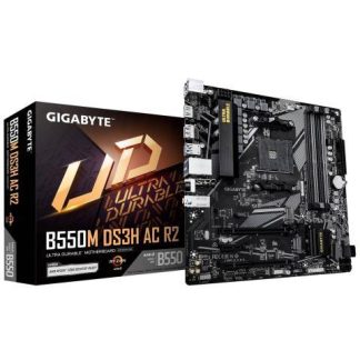 TARJETA MADRE GIGABYTE ATX B550M DS3H AC R2 DDR4 AM4 32 GB PARA AMD