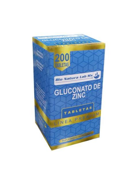 TBS. GLUCONATO DE ZINC C 200 GUMMA CORPORATION