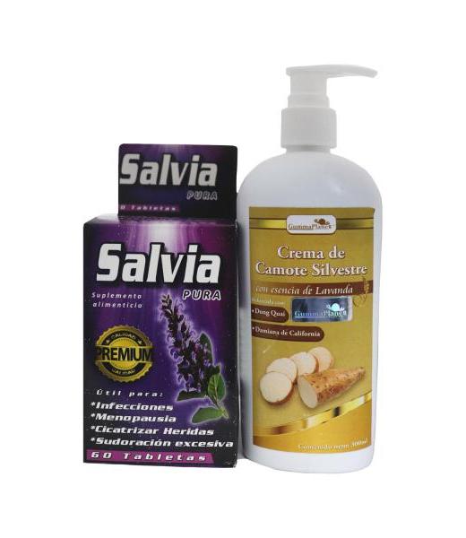 TBS. SALVIA PURA C 60 + CREMA DE CAMOTE SILVESTRE GRATIS GUMMA CORPORATION