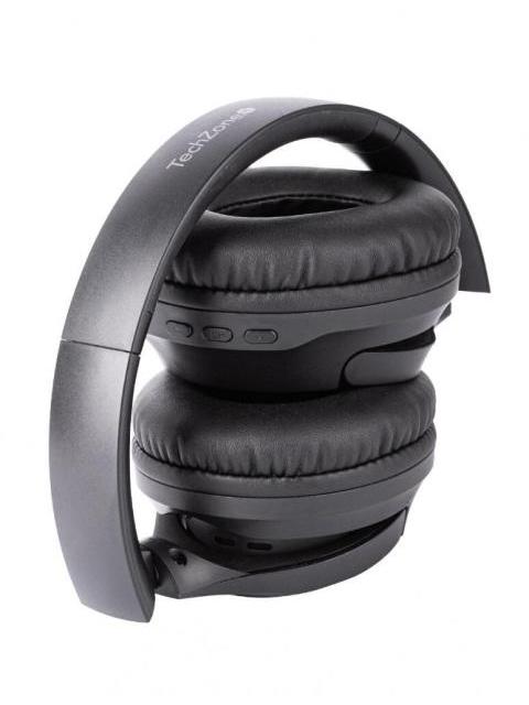 TECHZONE AUDIFONOS CON MICROFONO TZDJ02 BLUETOOTH INALAMBRICO USB-C NEGRO - Imagen 3