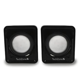 TECHZONE BOCINA PORTATIL TZ20SPK ALAMBRICO 2.1 CANALES 6W RMS 200W PMPO USB NEGRO