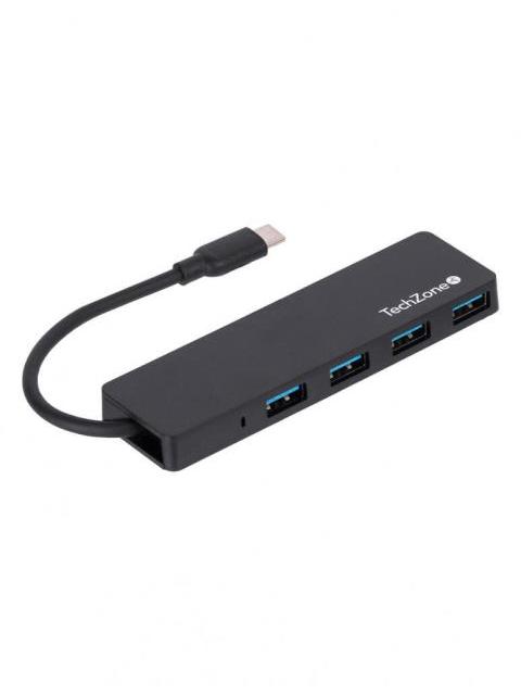 TECHZONE HUB USB-C 3.2 MACHO - 4X USB-A 3.2 500 MBIT-S NEGRO - Imagen 3