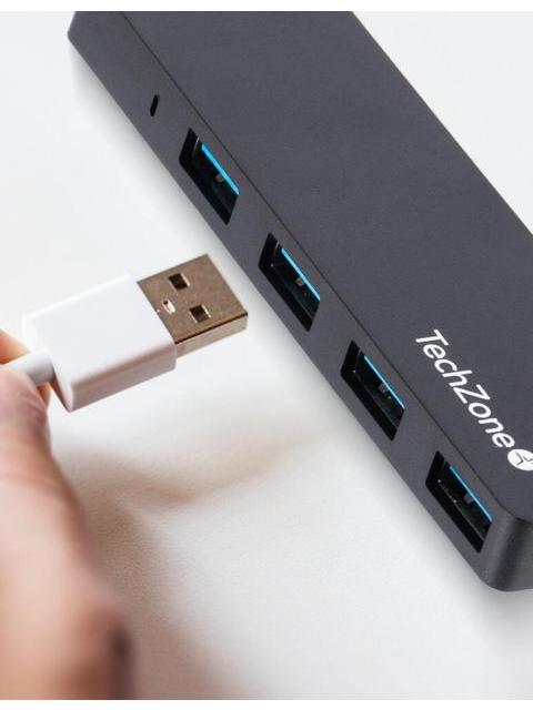 TECHZONE HUB USB-C 3.2 MACHO - 4X USB-A 3.2 500 MBIT-S NEGRO - Imagen 6