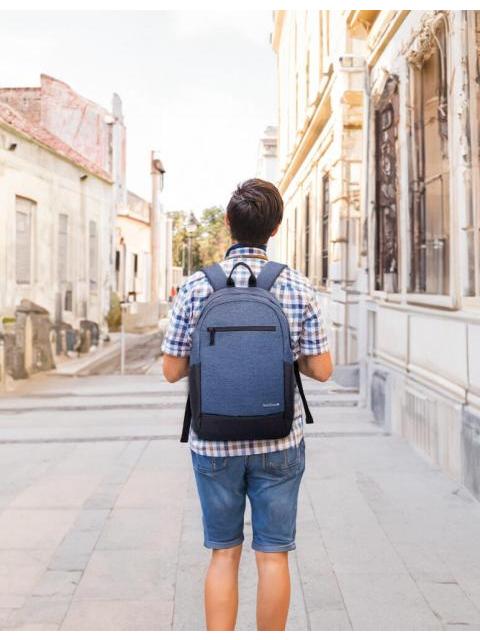 TECHZONE MOCHILA DE POLIESTER EASY LITE BLUE PARA LAPTOP 15.6 AZUL - Imagen 4