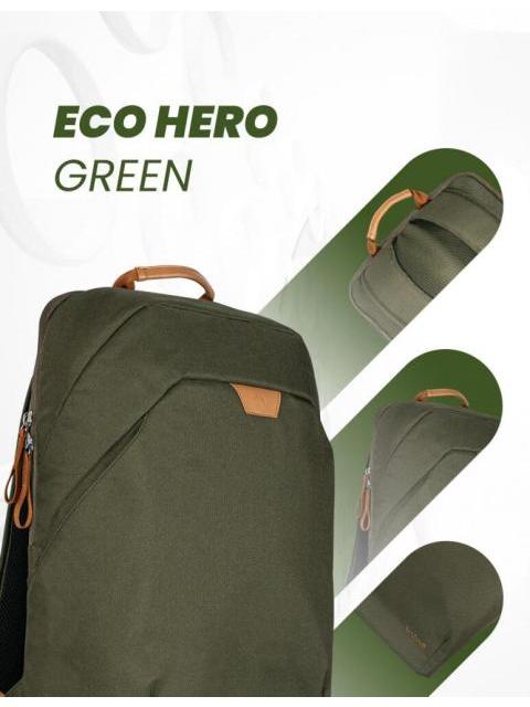 TECHZONE MOCHILA DE POLIETILENO RPET ECHO HERO PARA LAPTOP 15.6 VERDE - Imagen 6