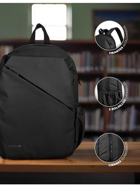TECHZONE MOCHILA TZLBP29-N DE POLIESTER PARA LAPTOP 16 NEGRO - Imagen 5