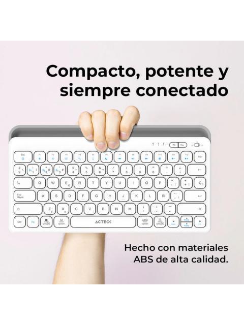 TECLADO ACTECK INSPIRE TREK TI737 65% INALAMBRICO RF INALAMBRICO-BLUETOOTH BLANCO ESPANOL - Imagen 4