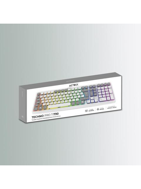 TECLADO ACTECK TECHNO PRO TI790 LED RGB TECLADO MECANICO OPTICO INALAMBRICO RF INALAMBRICO-BLUETOOTH BLANCO ESPANOL - Imagen 5