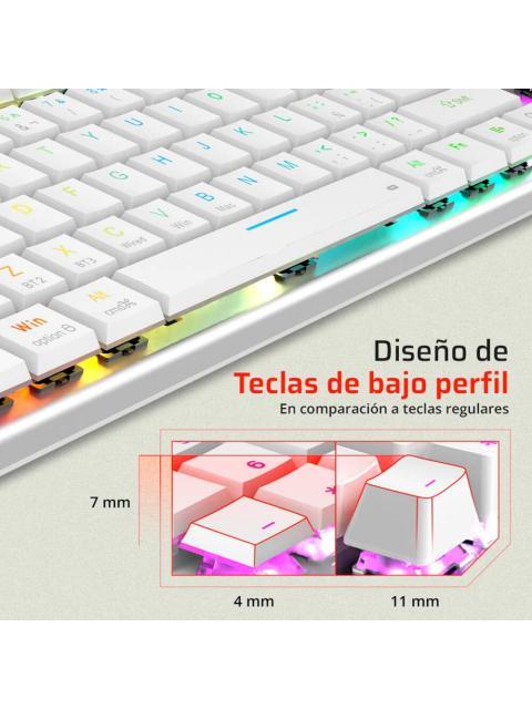 TECLADO GAMER BALAM RUSH DOMINATE EXPERT GK959 LED RGB TKL TECLADO MECANICO SWITCH BROWN INALAMBRICO RF INALAMBRICO-BLUETOOTH BLANCO ESPANOL - Imagen 4