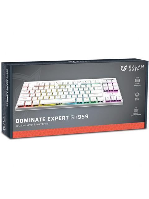 TECLADO GAMER BALAM RUSH DOMINATE EXPERT GK959 LED RGB TKL TECLADO MECANICO SWITCH BROWN INALAMBRICO RF INALAMBRICO-BLUETOOTH BLANCO ESPANOL - Imagen 6