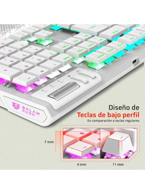 TECLADO GAMER BALAM RUSH DOMINATE EXPERT GK979I LED RGB TECLADO MECANICO OUTEMU RED INALAMBRICO RF INALAMBRICO-BLUETOOTH BLANCO ESPANOL - Imagen 3
