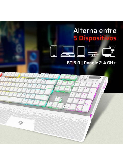 TECLADO GAMER BALAM RUSH DOMINATE EXPERT GK979I LED RGB TECLADO MECANICO OUTEMU RED INALAMBRICO RF INALAMBRICO-BLUETOOTH BLANCO ESPANOL - Imagen 4