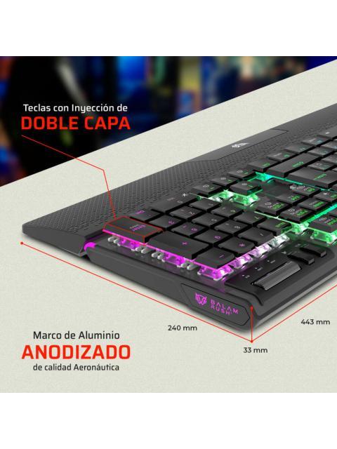 TECLADO GAMER BALAM RUSH DOMINATE EXPERT GK979I LED RGB TECLADO MECANICO OUTEMU RED INALAMBRICO RF INALAMBRICO-BLUETOOTH NEGRO ESPANOL - Imagen 4