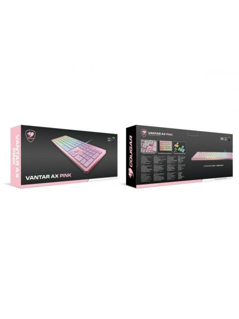 TECLADO GAMER COUGAR VANTAR AX RGB SWITCH TIJERA ALAMBRICO ROSA (INGLES) - Imagen 8