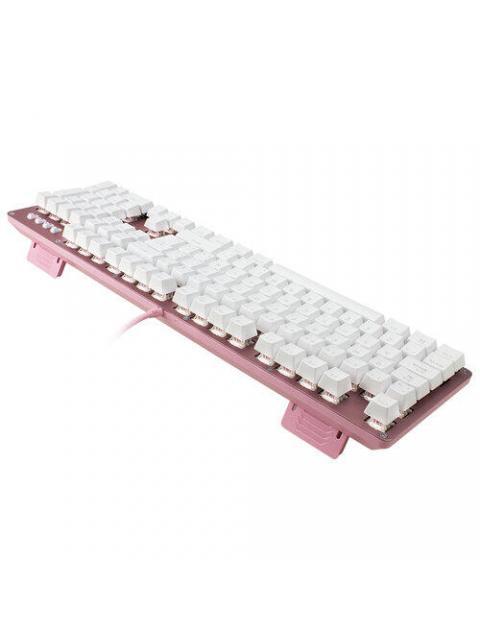 TECLADO GAMER GAME FACTOR KBG400 TECLADO MECANICO SWITCH KRED BLUE ALAMBRICO ROSA (ESPANOL) - Imagen 3