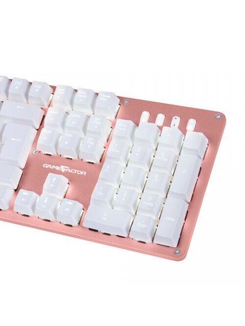 TECLADO GAMER GAME FACTOR KBG400 TECLADO MECANICO SWITCH KRED BLUE ALAMBRICO ROSA (ESPANOL) - Imagen 4