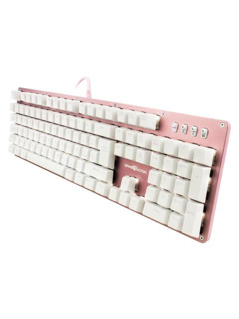 TECLADO GAMER GAME FACTOR KBG400-PK TECLADO MECANICO SWITCH KRED RED ALAMBRICO ROSA (ESPANOL) - Imagen 3
