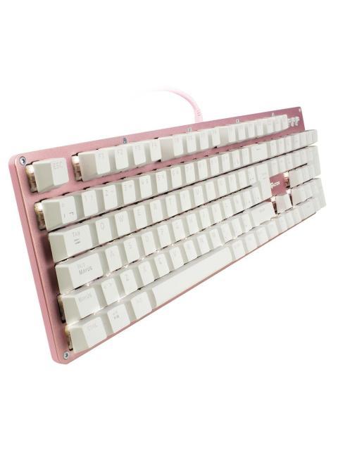 TECLADO GAMER GAME FACTOR KBG400-PK TECLADO MECANICO SWITCH KRED RED ALAMBRICO ROSA (ESPANOL) - Imagen 2
