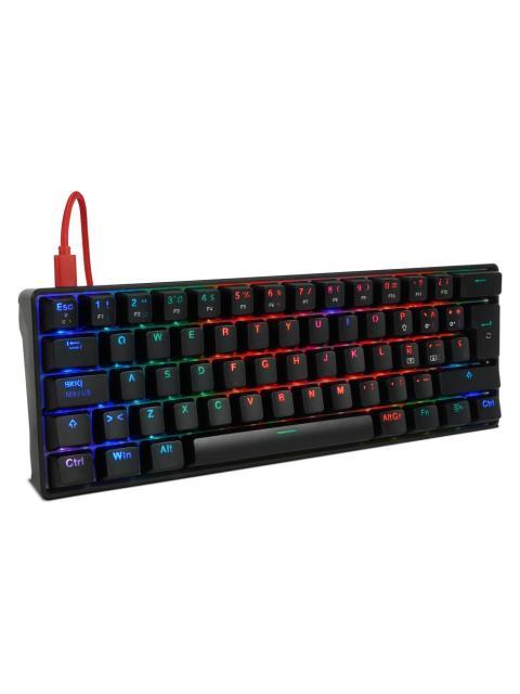 TECLADO GAMER GAME FACTOR KBG560 RGB TECLADO MECANICO SWITCH BLUE ALAMBRICO NEGRO (ESPANOL) - Imagen 4