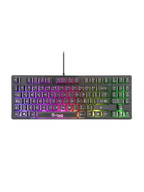 TECLADO GAMER GETTTECH TKC 80% RGB TECLADO MEMBRANA ALAMBRICO NEGRO (ESPANOL)