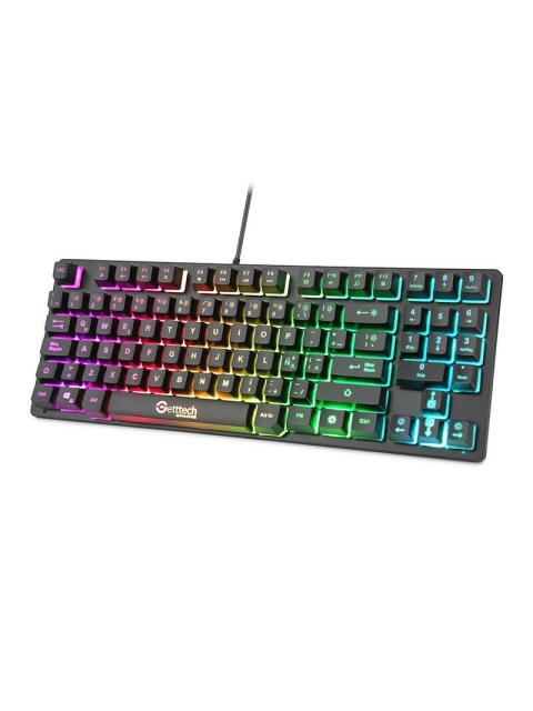 TECLADO GAMER GETTTECH TKC 80% RGB TECLADO MEMBRANA ALAMBRICO NEGRO (ESPANOL) - Imagen 3