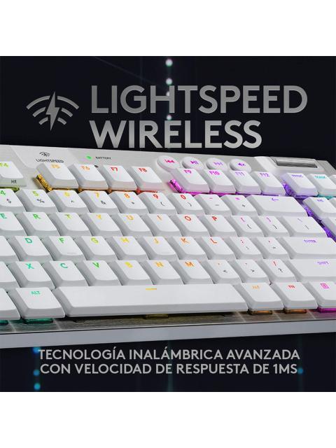 TECLADO GAMER LOGITECH G915 TKL RGB TECLADO MECANICO SWITCH GL TACTIL INALAMBRICO BLANCO (INGLES) - Imagen 5