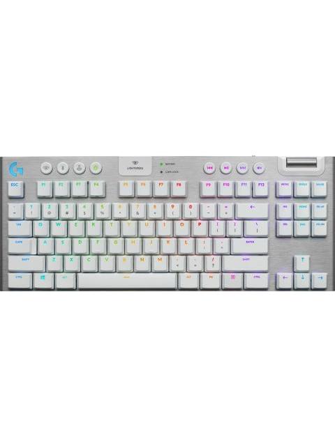 TECLADO GAMER LOGITECH G915 TKL RGB TECLADO MECANICO SWITCH GL TACTIL INALAMBRICO BLANCO (INGLES)