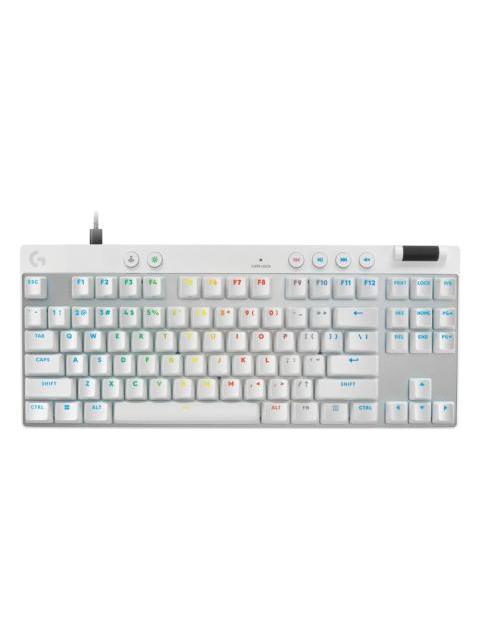 TECLADO GAMER LOGITECH PRO X TKL RAPID LED RGB TKL TECLADO MECANICO MAGNETICOS ANALOGICOS ALAMBRICO USB-BLUETOOTH BLANCO INGLES - Imagen 3