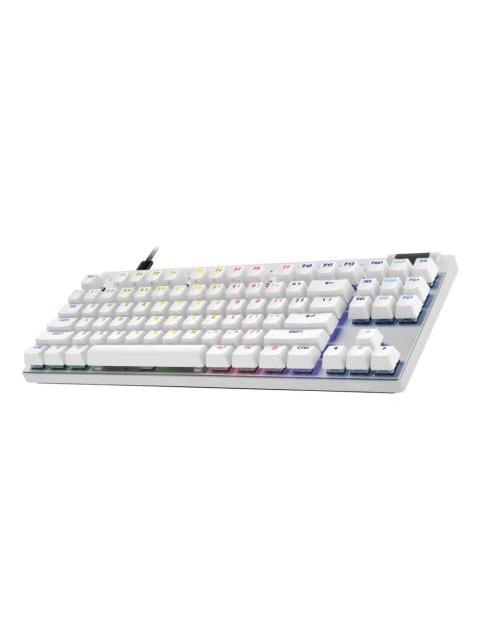 TECLADO GAMER LOGITECH PRO X TKL RAPID LED RGB TKL TECLADO MECANICO MAGNETICOS ANALOGICOS ALAMBRICO USB-BLUETOOTH BLANCO INGLES - Imagen 7