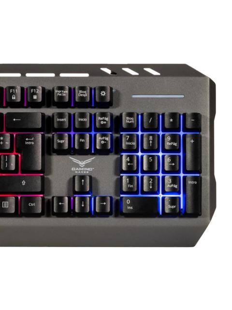 TECLADO GAMER NACEB CYBER STEEL LED RGB ALAMBRICO USB GRIS ESPANOL - Imagen 7