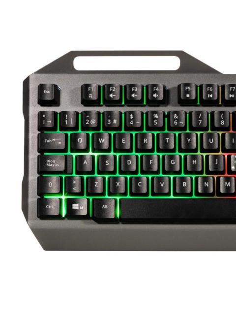 TECLADO GAMER NACEB CYBER STEEL LED RGB ALAMBRICO USB GRIS ESPANOL - Imagen 8