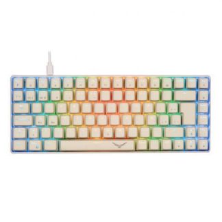 TECLADO GAMER NACEB GRAY BASILIK LED RGB 75% TECLADO MECANICO HUANO RED ALAMBRICO USB BLANCO ESPANOL