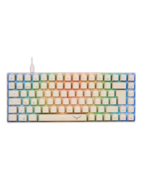 TECLADO GAMER NACEB GRAY BASILIK LED RGB 75% TECLADO MECANICO HUANO RED ALAMBRICO USB BLANCO ESPANOL