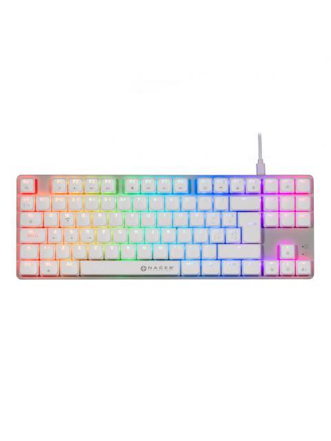 TECLADO GAMER NACEB NA-0971 LED RGB TKL TECLADO MECANICO HUANO RED ALAMBRICO USB BLANCO ESPANOL
