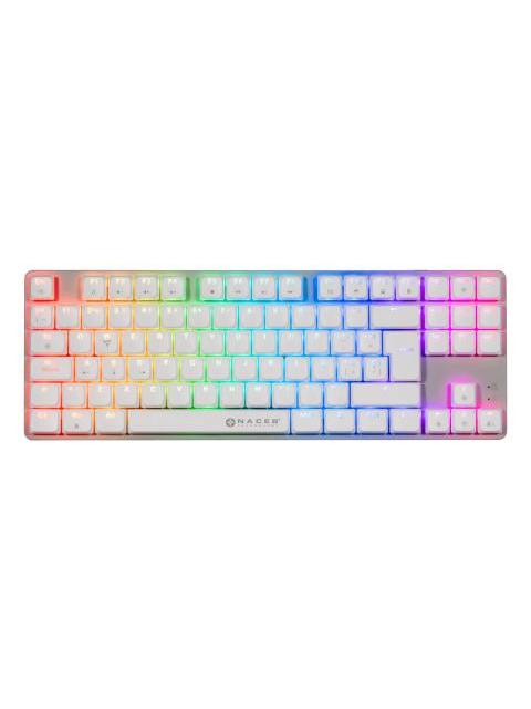TECLADO GAMER NACEB NA-0971 LED RGB TKL TECLADO MECANICO HUANO RED ALAMBRICO USB BLANCO ESPANOL - Imagen 2