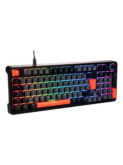 TECLADO GAMER NACEB NA-0972G LED RGB TECLADO MECANICO CHERRY MX BROWN ALAMBRICO USB GRIS ESPANOL - Imagen 3