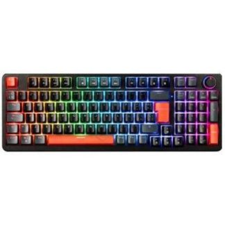 TECLADO GAMER NACEB PHYTON LED RGB TECLADO MECANICO SWITCH BROWN INALAMBRICO RF INALAMBRICO NEGRO ESPANOL