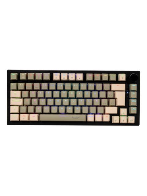 TECLADO GAMER NACEB SILVER FANG LED RGB 75% TECLADO MECANICO SWITCH BROWN INALAMBRICO USB-RF INALAMBRICO-BLUETOOTH MULTICOLOR ESPANOL