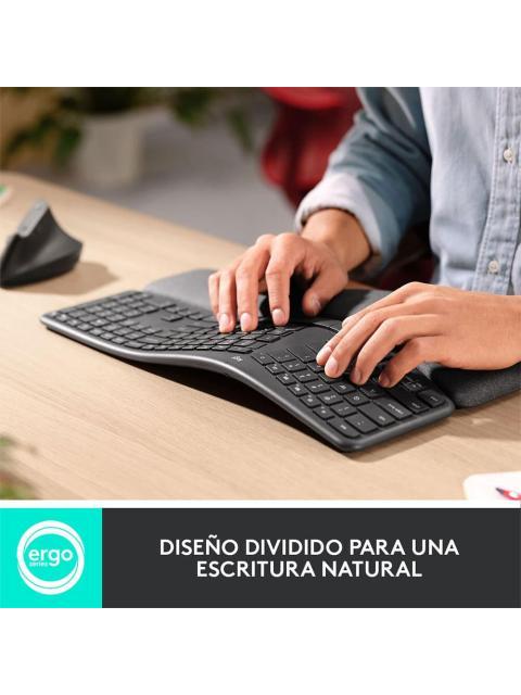 TECLADO LOGITECH ERGO K860 INALAMBRICO RF WIRELESS-BLUETOOTH NEGRO (ESPANOL) - Imagen 4